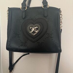 Juicy Couture Black Satchel with Heart Emblem